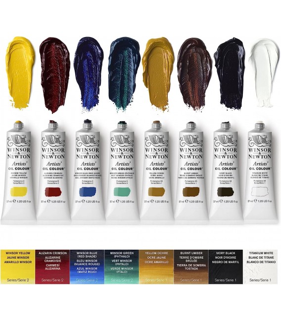 Caja madera Winsor & Newton óleo Artist 8 tubos