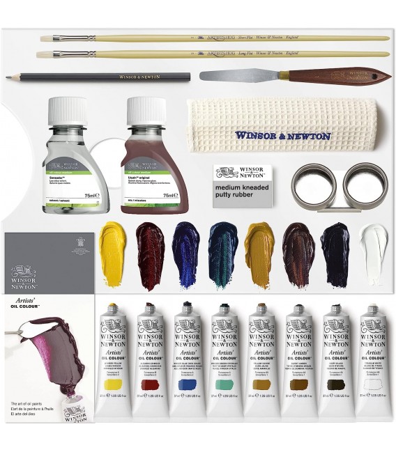 Caja madera Winsor & Newton óleo Artist 8 tubos