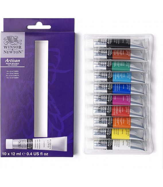 Water mixable Oil paint Winsor and Newton Artisan 10 tubes 12 ml.