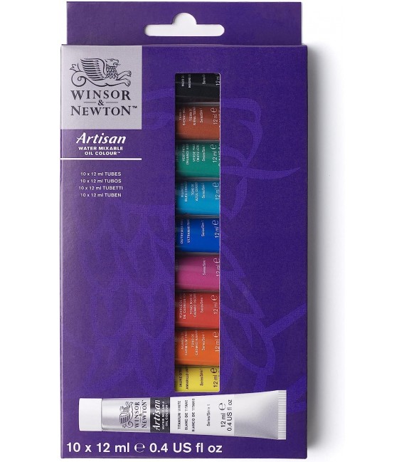 Set Peinture Huile a l'eau Winsor and Newton Artisan 10 tubes 12 ml.