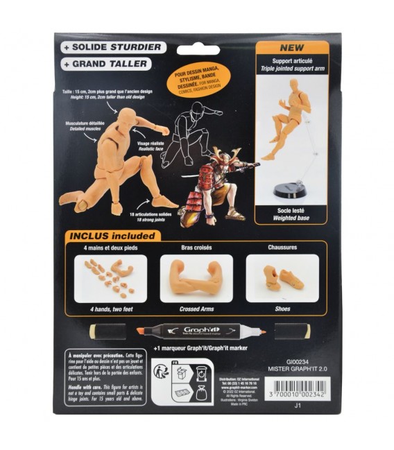 Design de figura articulada Mister Graph'it 2.0 + 1 marcador Graph'it