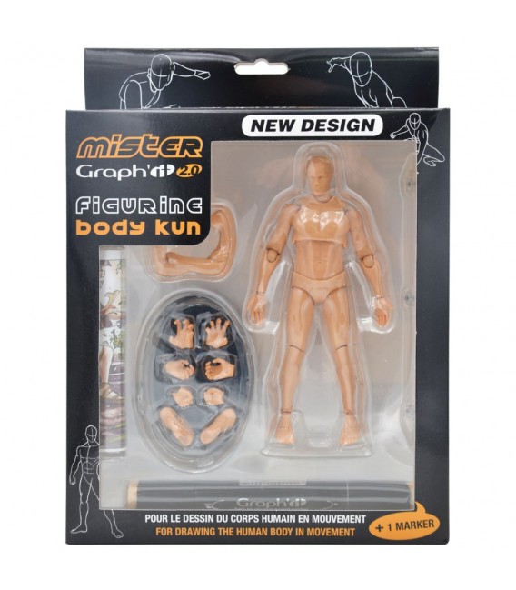 Mister Graph'it 2.0 Figurine Articuleé Dessin + 1 Graph'it Marker