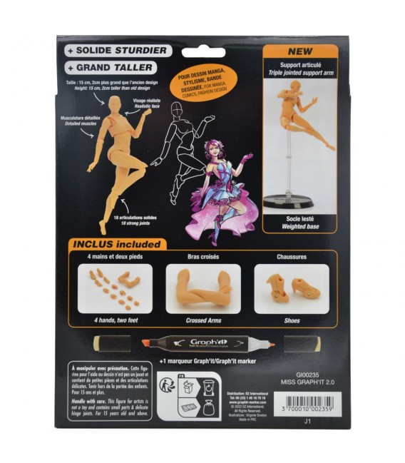 Miss Graph'it 2.0 Design a figura articolata + 1 pennarello Graph'it