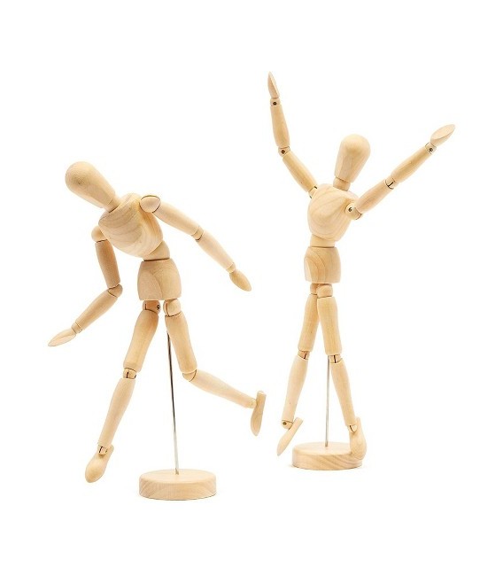 Maniquis Articulats de Fusta Figura Humana 14 cm.