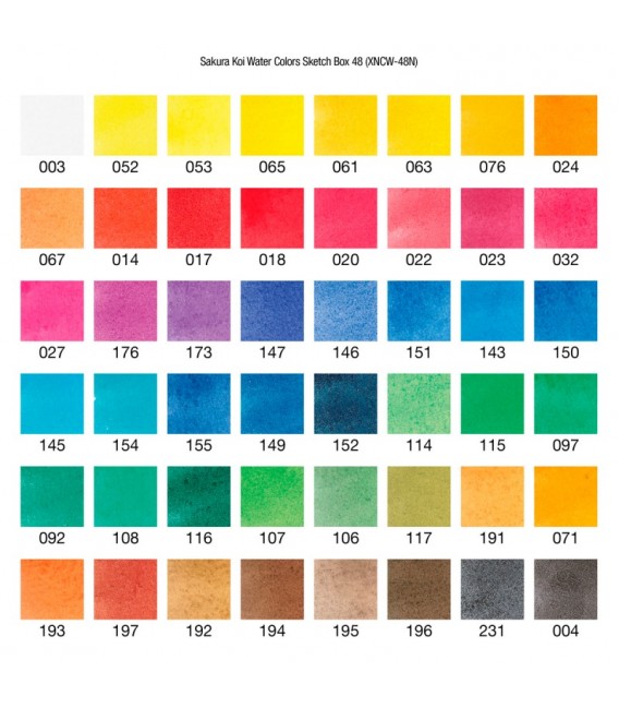 Caja acuarela KOI set plastico 48 pastillas