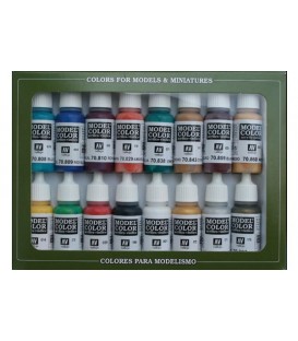 Vallejo Paint 17ml Bottle Basic USA Model Color Paint Set (16 Colors) 