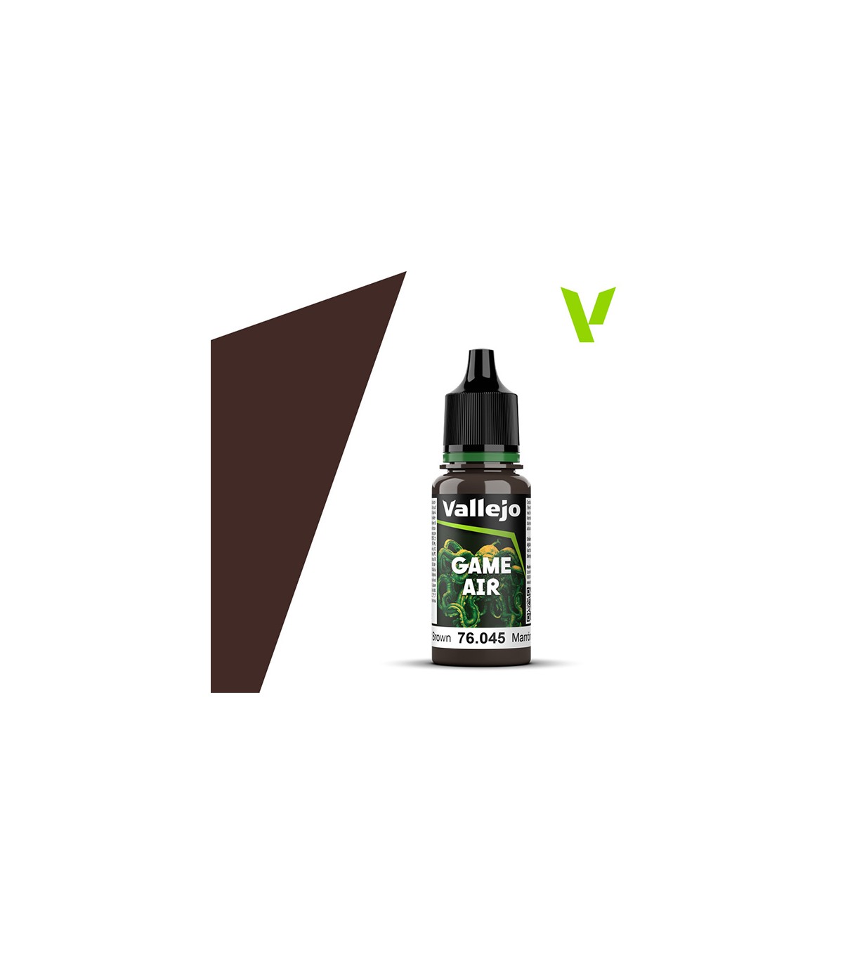 Vallejo Game Air Charred Brown Model Paint - 18ml Bottle, Made In Spain