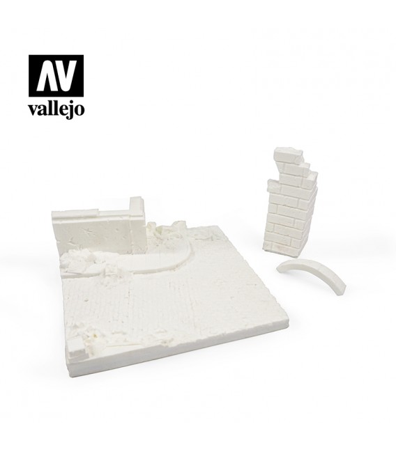 SC003 Edifici alemany en ruines Scenics Diorama Bases 15,5 × 15,5