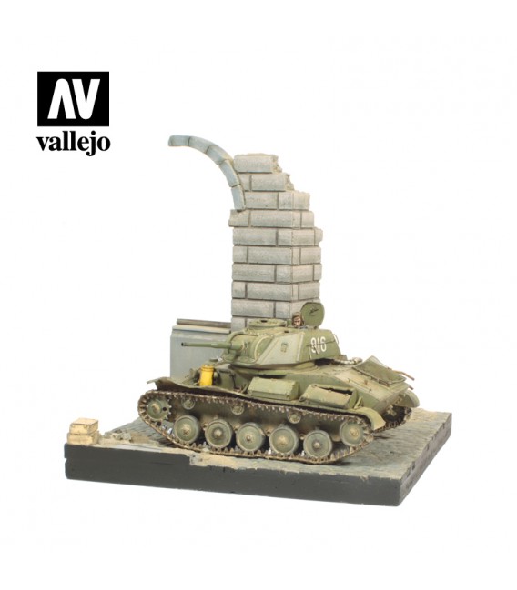 SC003 Edifici alemany en ruines Scenics Diorama Bases 15,5 × 15,5