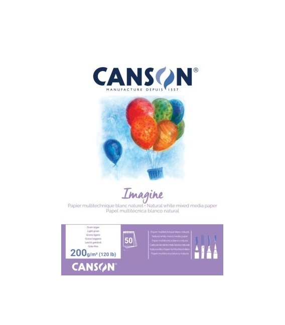 Bloc Canson Imagine Mix Media 50h 200g A5 14.8x21 cm.