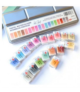 Caja metalica acuarela Tonos Pastel White Nights 18 colores