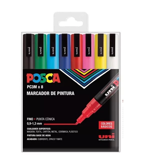 Cajas Rotuladores Posca 8 uds. PC-3M