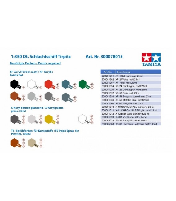 78015 - German Battleship Tirpitz Tamiya 1/350