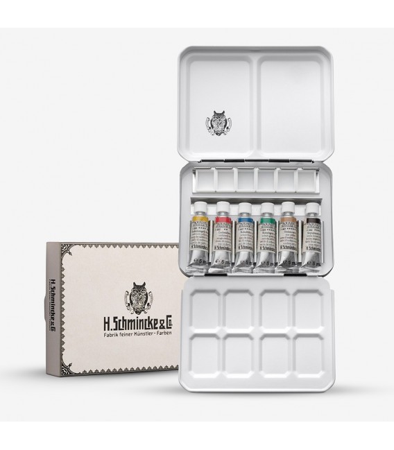 Set acquerelli metallo Schmincke Horadam Retro 6 tubi