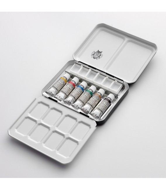 Caixa metal-lica Aquarel.la Schmincke Horadam Retro 6 tubs
