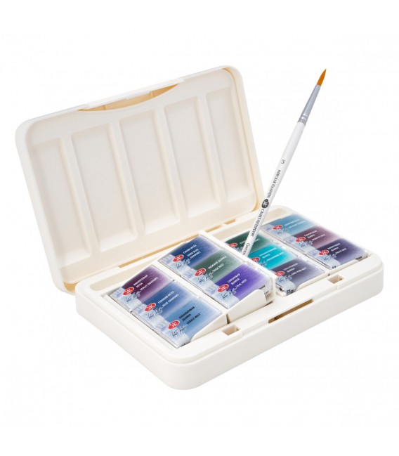 Caixa plastic aquarel·la White Nights 12 colors "Granulats"