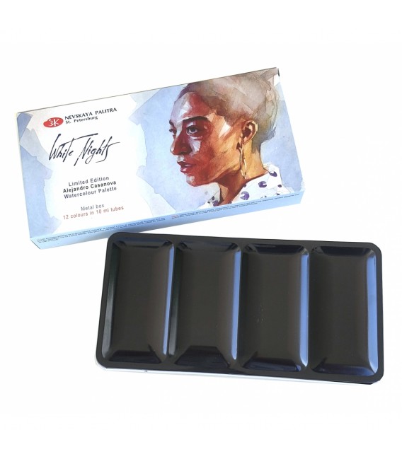 White Nights watercolor metal box 12 colors "Alejandro Casanova"