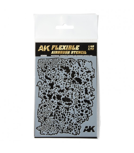 AK9080 Plantilla Flexible per a Aerograf 1/48 – 1/72 10x15 cm.