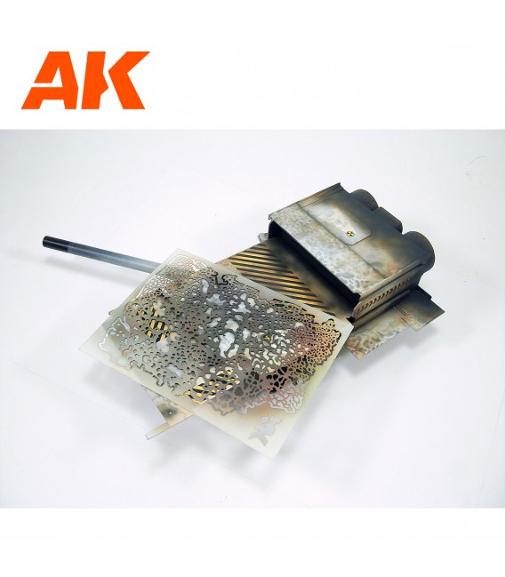 AK9080 Plantilla Flexible per a Aerograf 1/48 – 1/72 10x15 cm.