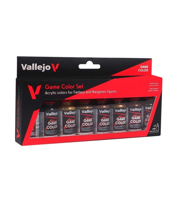 72303 Set Metallic Colors Vallejo Game Color NEW 8 u. (18 ml.)