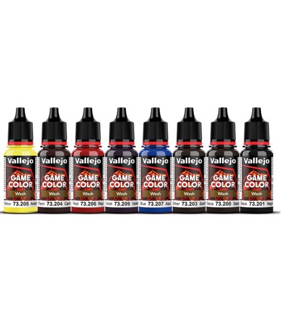72190 Set Lavados Vallejo Game Color Wash 8 u. (18 ml.)