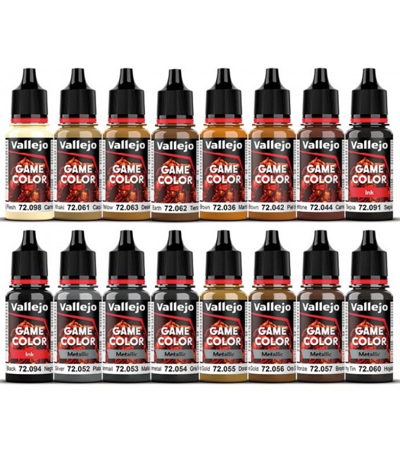 72189 Set Leather and Metal Vallejo Game Color NEW 16 u. (18 ml.)