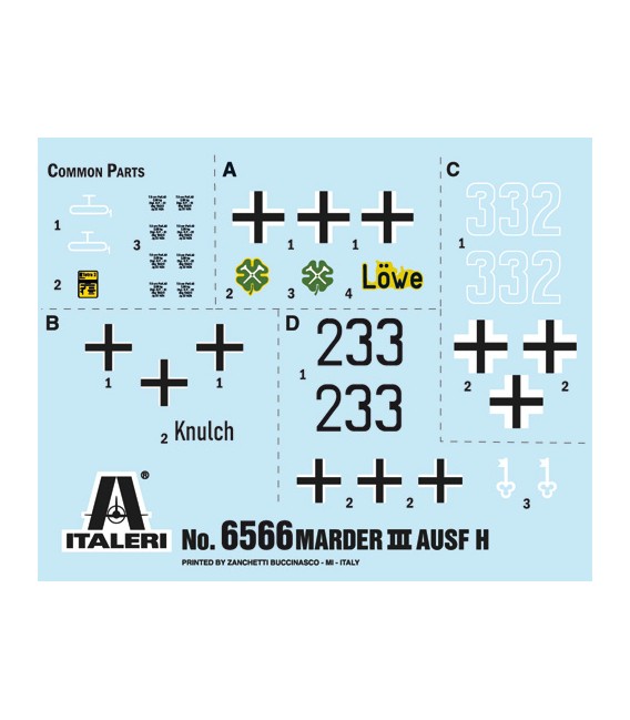 6566 - Marder III Ausf. H Sd. Kfz.138 - Italeri Scale 1/35