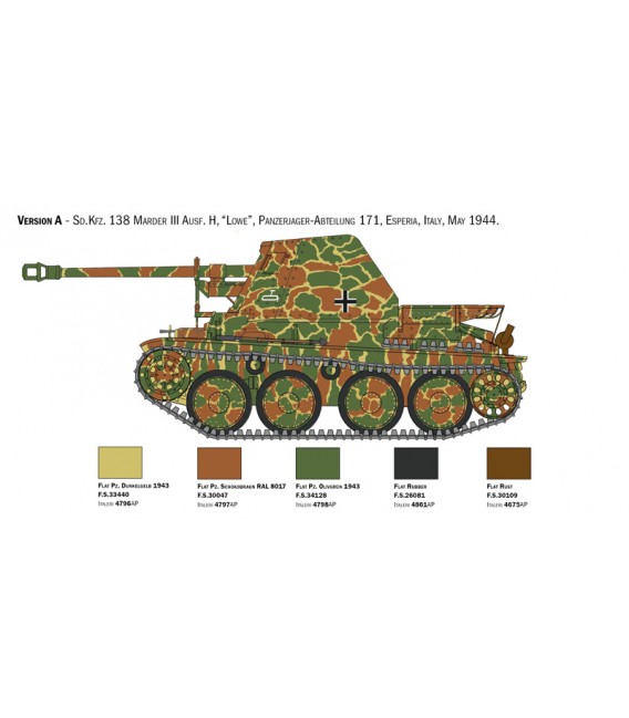 6566 - Marder III Ausf. H Sd. Kfz.138 - Italeri Scale 1/35