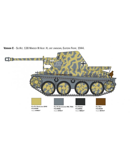 6566 - Marder III Ausf. H Sd. Kfz.138 - Italeri Scale 1/35