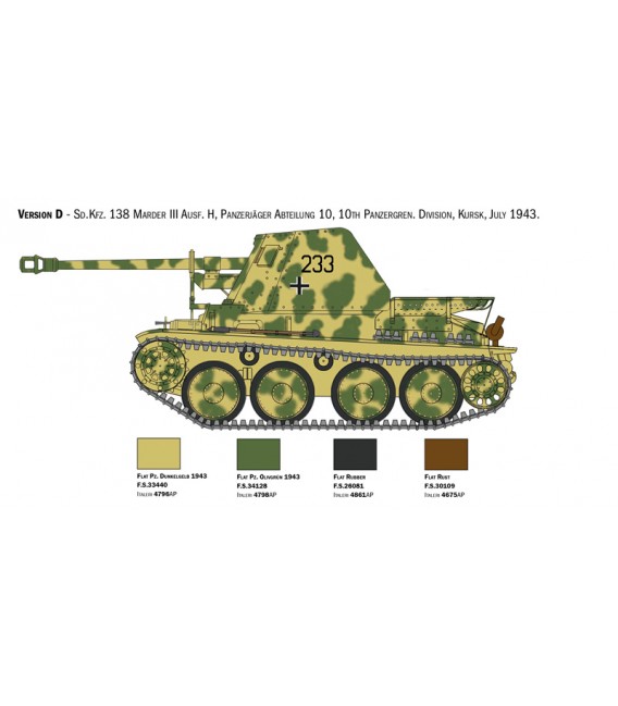 6566 - Marder III Ausf. H Sd. Kfz.138 - Italeri Scale 1/35