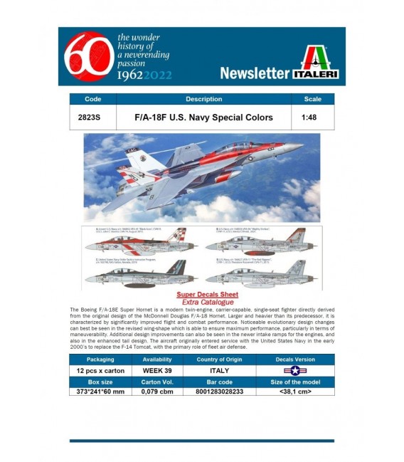 2823 F/A-18F Super Hornet U.S. Navy Special Colors - Italeri Escala 1/48