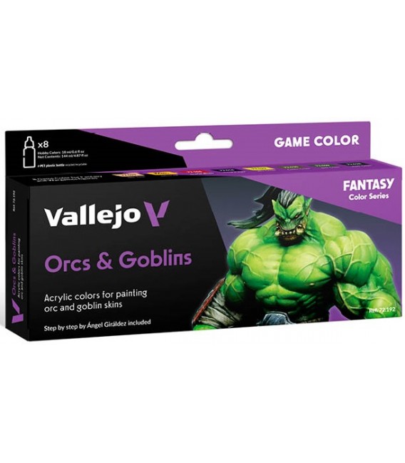 Set Vallejo Game Color 8 u. (18 ml.) Orcs and Goblins by Angel Giraldez.