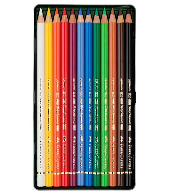 Caja metal 12 lapices Polychromos Faber-Castell