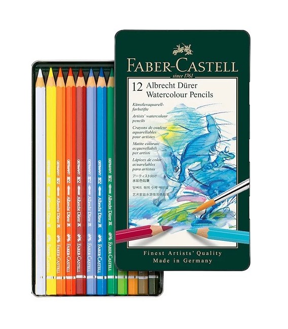 Caixa metal 12 lapis aquarelavel Albrecht Durer