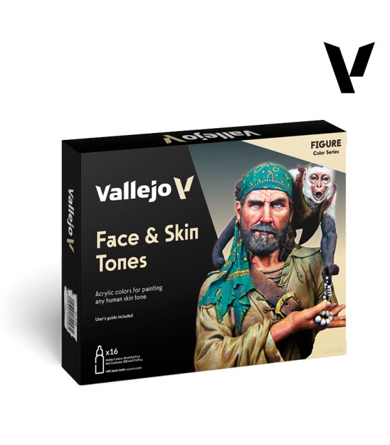 Set Vallejo Model Color 16 u. (18 ml.) Face & Skin Tones