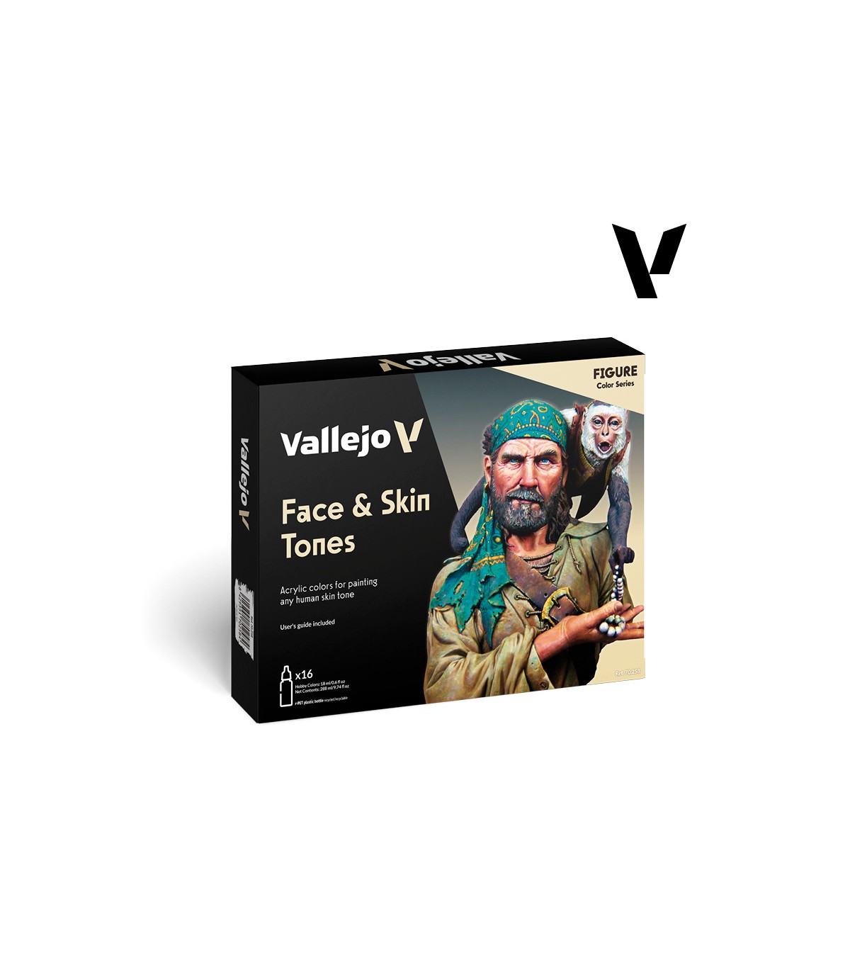 バジェホ Vallejo Face/Skin Colors Paint Set, 8Colors, 17ml VJ70124 品