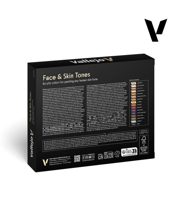 Set Vallejo Model Color 16 u. (18 ml.) Face & Skin Tones