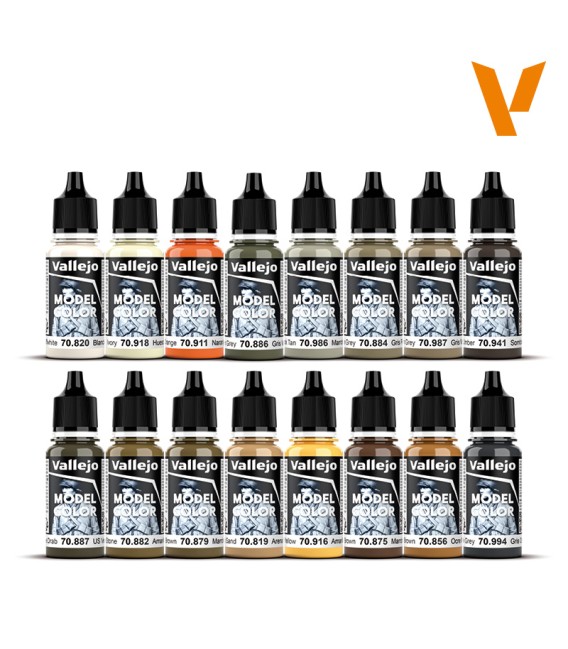 Set Vallejo Model Color 16 u. (18 ml.) Earth Tones