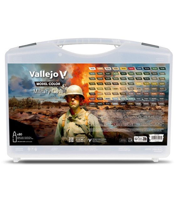 Military Case Vallejo Model Color 80 x 18 ml.