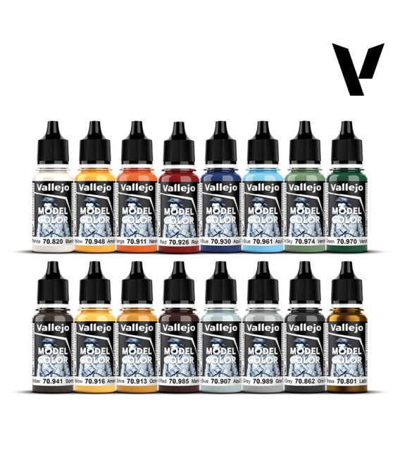 Set Vallejo Model Color 16 u. (18 ml.) Naval (Era Vapor)