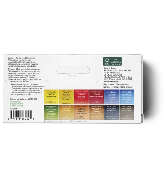Watercolor set Professional field pocket set 12 pans