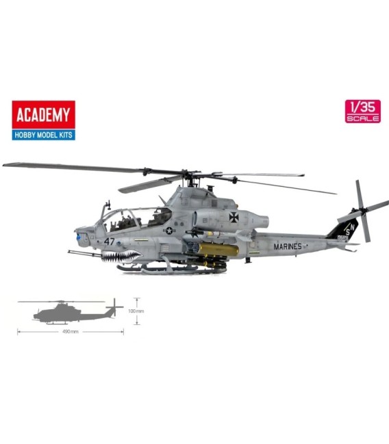 USMC AH-1 Z Viper “Shark Mouth” Academy Escala 1/35