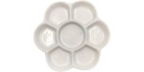 Ceramic flower-shaped mixing palette with 7 reservoirs