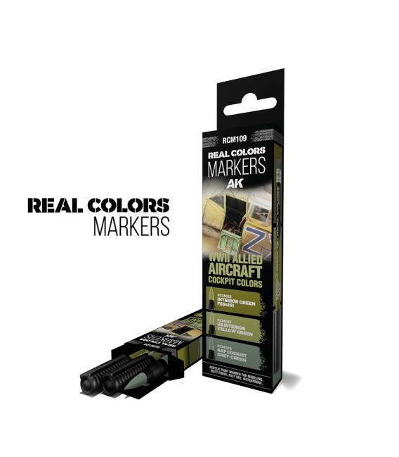 RCM109 Real Colors 3 Markers set - WWII Allied Aircraft Cockpit Colors