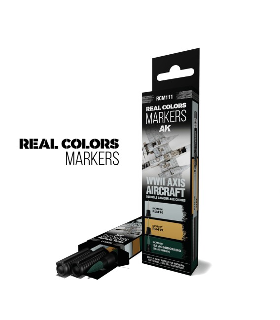 RCM111 Real Colors 3 Markers set - WWII Axis aircraft Squiggle Camouflage colors