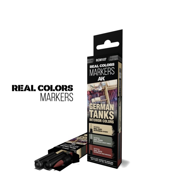 RCM107 Real Colors 3 Markers set -  German Tanks Interior colors