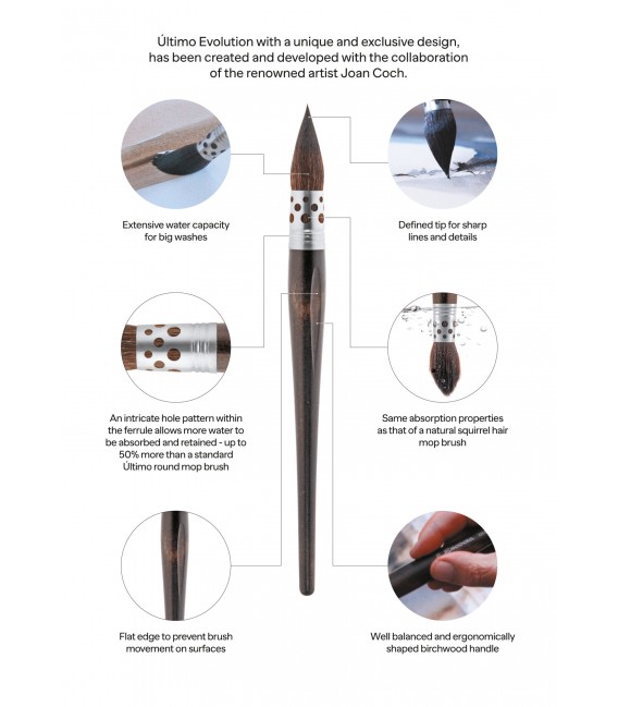 1933 Escoda Ultimo Evolution Tendo Fiber Brushes n. 12