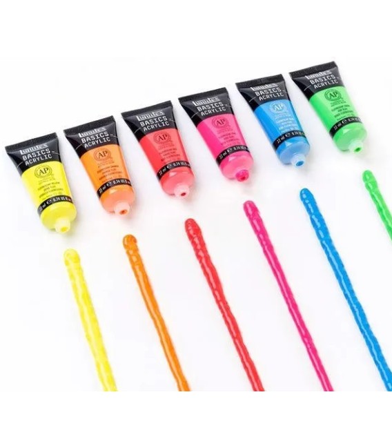 Acrylic paint set Liquitex Basics Fluorescents 6 tubes 22 ml