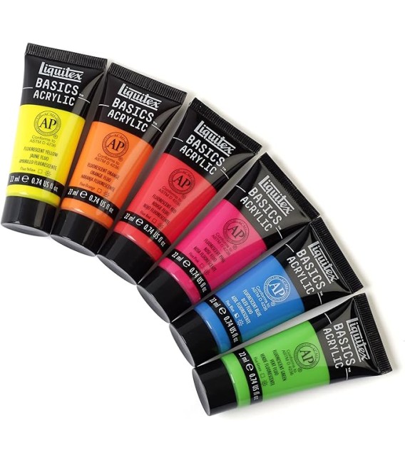 Set tintas acrilicas Liquitex Basics Fluorescents 6 tubos 22 ml