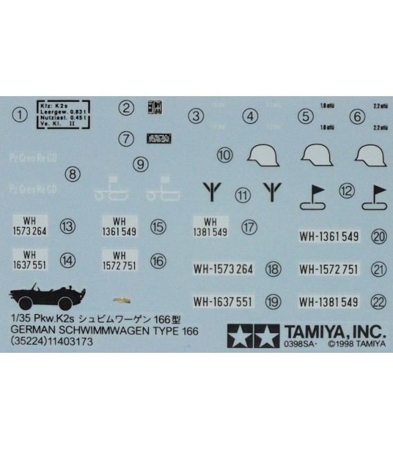 35224 Schwimmwagen Type 166 Tamiya 1/35 Scale